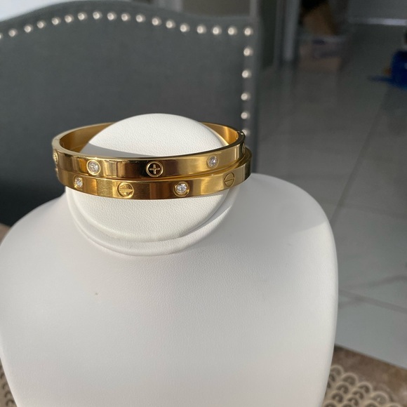 Stainless Steel set of 2 Bangles size 7 inches Brand new - Picture 3 of 4